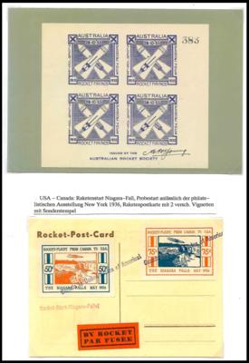 Poststück - Partie Raketenpost Österr. mit etwas Ausland, - Briefmarken und Ansichtskarten