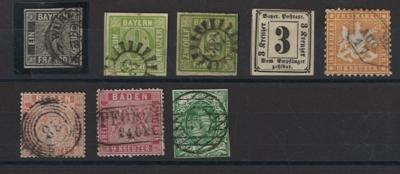 .gestempelt/*/(*) - Partie altd. Staaten mit Bayern, - Briefmarken und Ansichtskarten