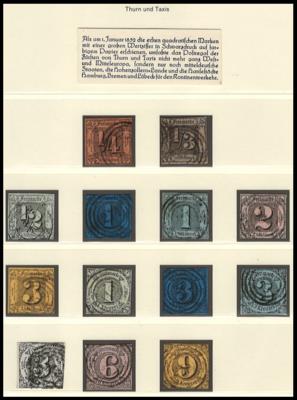 .gestempelt/* - Sammlung Thurn u. Taxis yb 1852 u. Württemberg ab 1851 - versch. Erh., - Briefmarken und Ansichtskarten