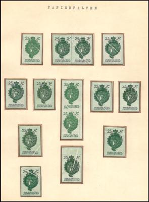 * - Liechtenstein - Spezialpartie der Nr. 25/35 bzw. 43/44 mit Plattenfehlern, - Briefmarken und Ansichtskarten