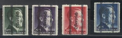 ** - Österr. 1945 - Grazer Markwerte FETT - dabei die 5 RM mit Plattenfehler "Punkt im h", - Stamps and postcards