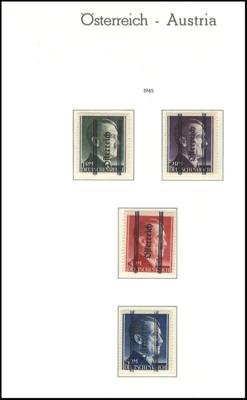 ** - Österreich 1945 Grazer Aushilfsausgabe kompl. Markwerte "ett", - Briefmarken und Ansichtskarten