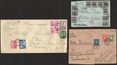 Poststück/Briefstück - Partie Poststücke Übersee u. Europa u.a. mit Persien, - Briefmarken und Ansichtskarten