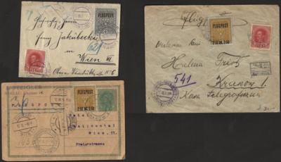Poststück - Partie Fliegerpost 1918, - Známky a pohlednice