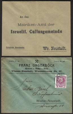 Poststück - Partie Heimatbelege WIENER NEUSTADT ab Monarchie mit viel versch. Firmenkuverts etc., - Stamps and postcards