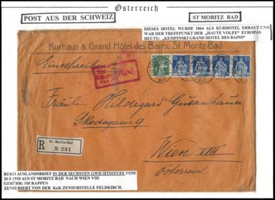 Poststück - Partie Poststücke Schweiz ab ca. 1918 mit Reko- und Expresspost, - Známky a pohlednice