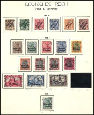.gestempelt - D. post in  Marokko Nr. 1/19 III, - Francobolli e cartoline