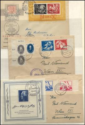 .gestempelt/Poststück/Briefstück/** - Sammlung DDR ab 1949 mit Poststück, - Stamps and postcards