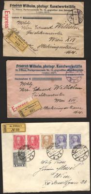 Poststück/Briefstück - Partie Poststücke Österr. Monarchie u.. Rep. - viel mit Bezug ST. PÖLTEN (tlsPhotograph Wilhelm), - Briefmarken und Ansichtskarten