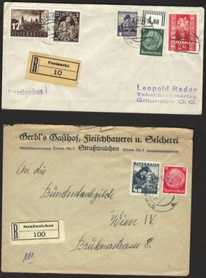 Poststück/Briefstück - Partie Poststücke "Ostmark" 1938 u.a. mit Rekopost aus Unzmarkt, - Známky a pohlednice