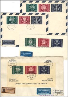 Poststück - Kl. Partie meist Flugpost II. Rep. u.a. mit Adresszettelen, - Briefmarken und Ansichtskarten