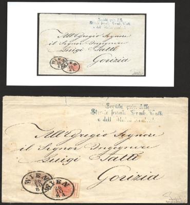Poststück - Österr. Nr. 4M + 3M attraktive Randstücke a. Brief, - Stamps and postcards