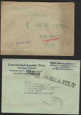 Poststück - Partie Postbelege Österr. I. Rep./Ostmark/II. Rep., - Francobolli e cartoline