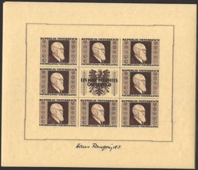 **/*/gestempelt - Partie Österr. ab Monarchie u.a. mit RENNERBLOCK(übl. Unebenh.) - Flug 1950/53, - Stamps and postcards