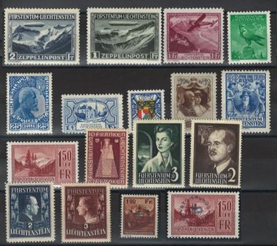 **/*/gestempelt/(*) - Sammlung Liechtenstein ca. 1912/1980, - Stamps and postcards