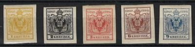 * - Österr. Neudrucke 1884 - Nr. 1/5, - Stamps and postcards