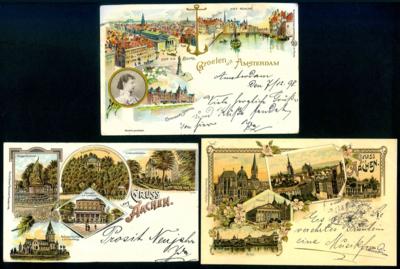 Poststück - Partie AK div. Europa an die Direktorin des Wiener Damenorchesters Mizzi Messerschmidt um 1900, - Stamps and postcards