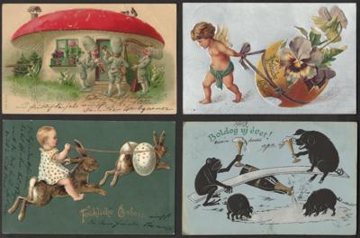 Poststück - Partie alte Motivkarten mit viel Glückwunsch, - Briefmarken und Ansichtskarten