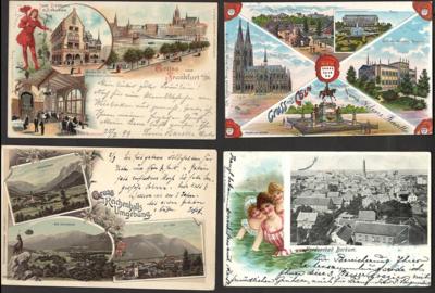 Poststück - Reichh. Partie AK meist - Briefmarken und Ansichtskarten