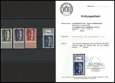 ** - Österr. Nr. 693 I/696 I, - Briefmarken und Ansichtskarten