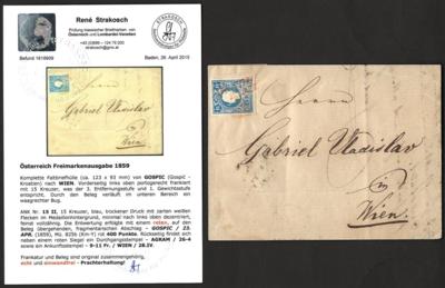 Poststück - Österr. Ausg. 1858 - Nr. 15II - Briefmarken und Ansichtskarten