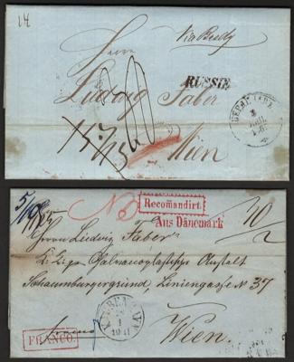 Poststück - Österr. Monarchie - Partie markenlose "Incoming Mail" meist aus den 1860ern aus Dänemark, - Stamps and postcards