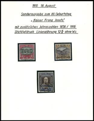 .gestempelt/Briefstück/Poststück - Sammlung Österr. Monarchie ca. 1899/1918, - Známky a pohlednice