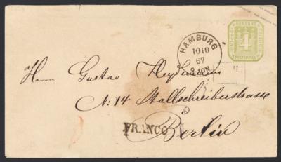 Poststück - altd. Staaten - Hamburg - Briefmarken und Ansichtskarten