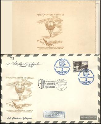 Poststück - Partie Ballonpost Österr. ab 1948 mit Hochalpenflug in Gold, - Stamps and postcards