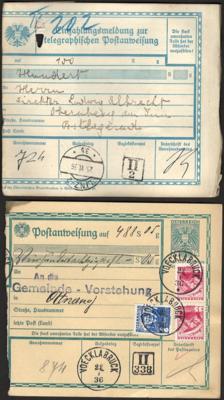 Poststück - Partie Postanweisungen Oberösterreich (OÖ) der 1930er mit div. Orten wie Wels, - Francobolli e cartoline