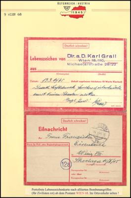 Poststück - Wien IX (Alsergrund) ca. 60 Belege aus 1945, - Známky a pohlednice