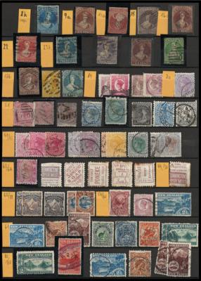 .gestempelt - Neuseeland - Sammlung  1858/2005 mit einigen interess. Werten, - Stamps and postcards
