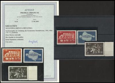 ** - Kroatien Nr. 170/72 (Sturmdivision), - Briefmarken und Ansichtskarten
