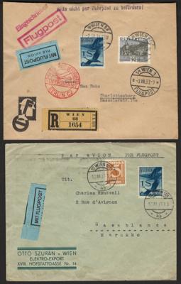 Poststück/Briefstück - Kl. Partie Flugpost Österr. Monarchie u. I. Rep., - Briefmarken und Ansichtskarten