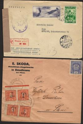 Poststück/Briefstück - Partie Poststücke Europa u. Übersee, - Francobolli e cartoline