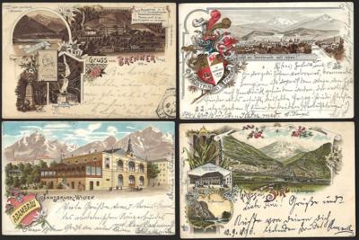Poststück - Ca. 35 färbige tiroler Ansichtskarten der Monarchie, - Francobolli e cartoline