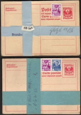 Poststück - Österr. 1938 - Reichh. Partie zufrankierte Ganzsachen zu 24 und 30 Gr. (wegen Portoänderung nach Anschluß), - Známky a pohlednice