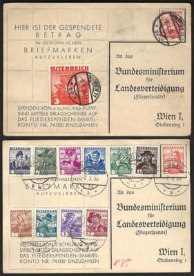 Poststück - Österr. - Partie Fligerspendenkarten u.a. aus Retz - Dobel - Meiningen - Mattersburg etc., - Briefmarken und Ansichtskarten