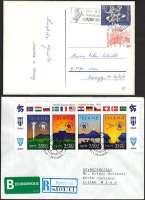 Poststück - Partie Motivbelege Sport u.a. mit Handball, - Briefmarken und Ansichtskarten