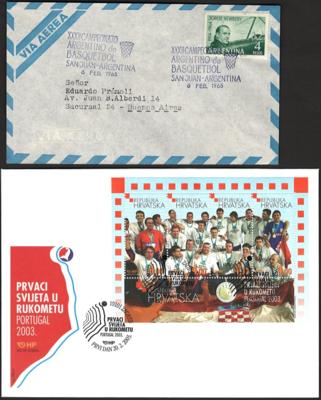 Poststück - Partie Sport - Motivbelege Europa u. Übersee, - Briefmarken und Ansichtskarten