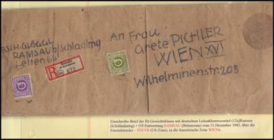 Poststück Steiermark 1945 - Einschreibebrief - Briefmarken und Ansichtskarten