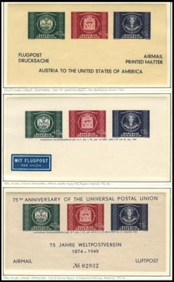 ** - Österr. 1949 - 3 versch. Adreßzettel (ANK 955-957 A, - Francobolli e cartoline