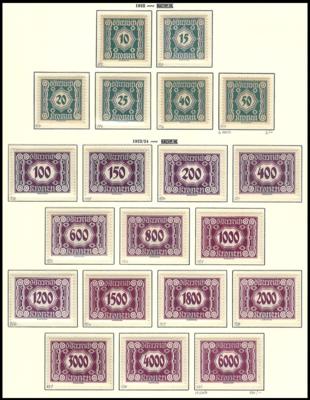 ** - Österr. Porto 1918/1935 -   ANK Nr. 64/174 (ohne Nr. 148/49, - Briefmarken und Ansichtskarten