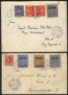 Poststück - Österr. - Flugpost 1918 - Partie Lemberg - Wien mit unterschiedl. Daten, - Stamps and postcards