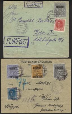 Poststück - Österr. - Flugpost 1918 - Partie Lemberg - Wien mit unterschiedl. Daten, - Známky a pohlednice