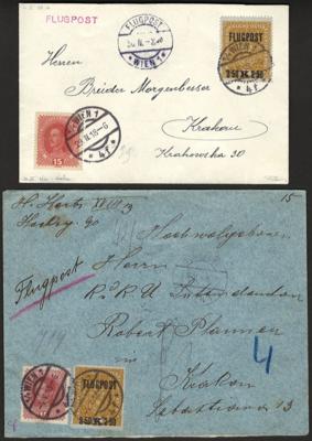 Poststück - Österr. - Flugpost 1918 - Partie Wien - Krakua mit unterschiedl. Daten, - Stamps and postcards