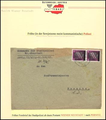 Poststück - Österreich 9 extrem frühe Polizeibelege aus 1945, - Francobolli e cartoline