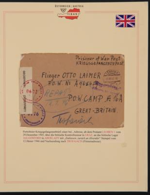 Poststück - Österreicher in britischer Kriegsgefangensch. um 1945, - Stamps and postcards