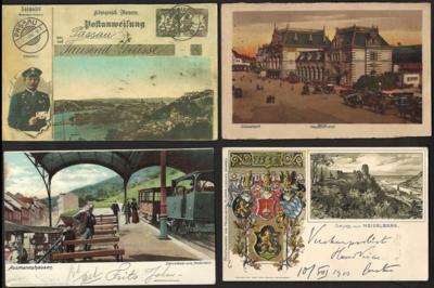 Poststück - Partie AK D.Reich mit Lithokarten , - Briefmarken und Ansichtskarten