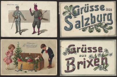 Poststück - Partie Motivkarten mit Glückwunsch, - Francobolli e cartoline